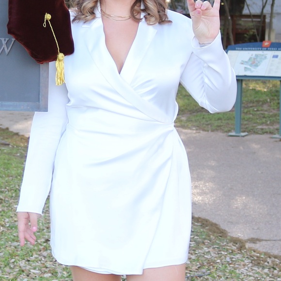 Zara Dresses & Skirts - Zara White Minimalist Wrap Dress